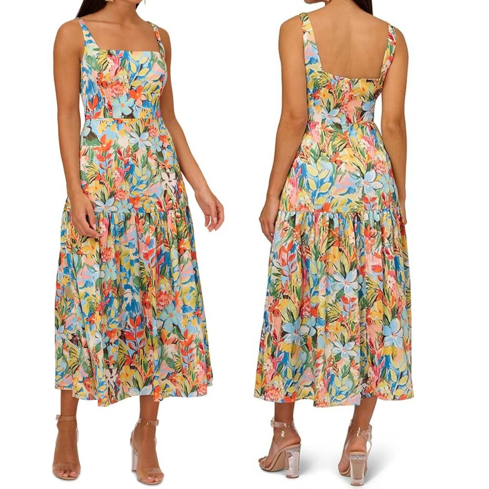NWT Aidan Mattox Floral Print Dress, Size 8